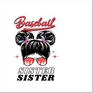 ฺBaseball sister funny baseball life messy bun Posters and Art